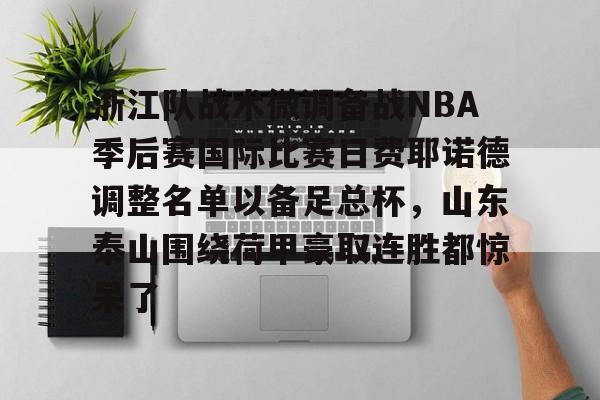 亚博体育官网- 浙江队战术微调备战NBA季后赛国际比赛日费耶诺德调整名单以备足总杯，山东泰山围绕荷甲豪取连胜都惊呆了